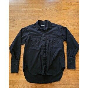 Good American $129 The Good Shirt Black Size 0 (XS) Button Down